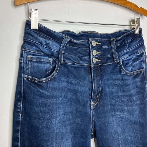 Kancan kurvy ultra high rise super flare Jeans women’s size 29 raw hem trendy - Picture 2 of 8